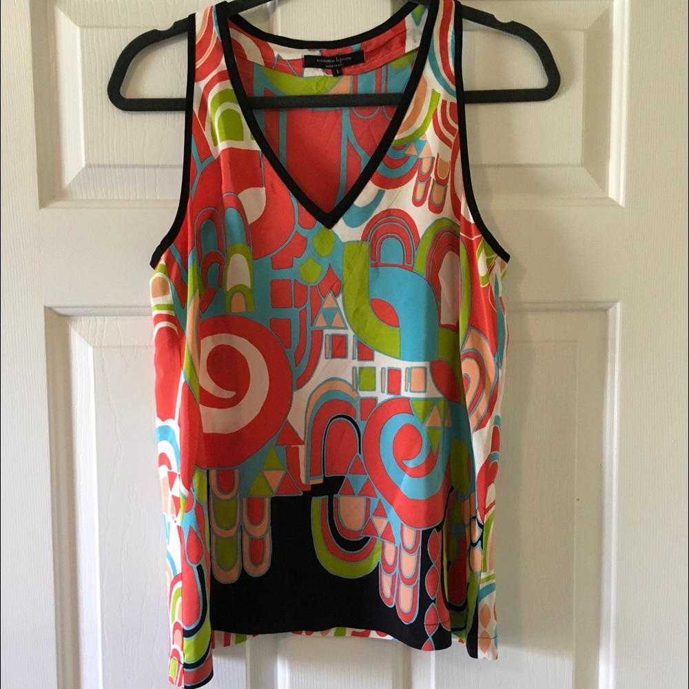 Nanette Lepore Silk Printed Racerback Tank